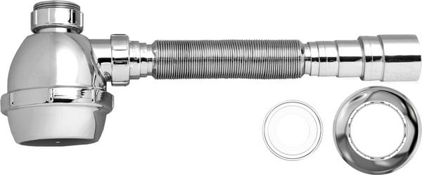 16253 - Sifão Universal Flexível com Copo Cromado - BLUKIT