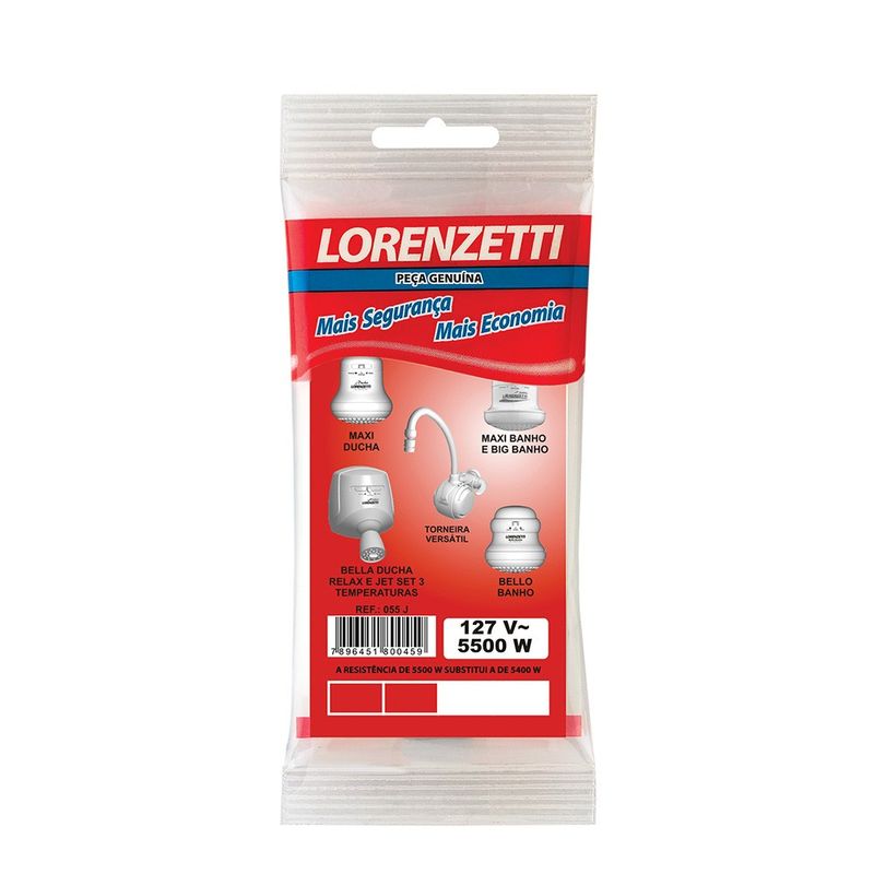 21590 - Resistência para Chuveiro Maxi Banho, Maxi Ducha, Bella Ducha e Bello Banho 055-J 5500W 127V - LORENZETTI