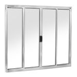 24650 - Janela de Correr Alumínio Vidro Liso 4 Folhas 100x150cm - ESQUADROMIL