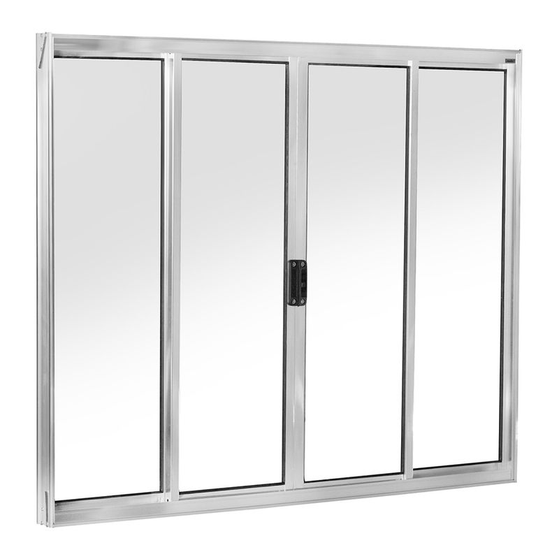 24650 - Janela de Correr Alumínio Vidro Liso 4 Folhas 100x150cm - ESQUADROMIL