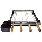 26698 - Grill Giratório Preto Kit 520 Baixo 4 Espetos - TOP GRILL