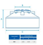 26750 - Tanque de Polietileno Fort Plus 500L - FORTLEV