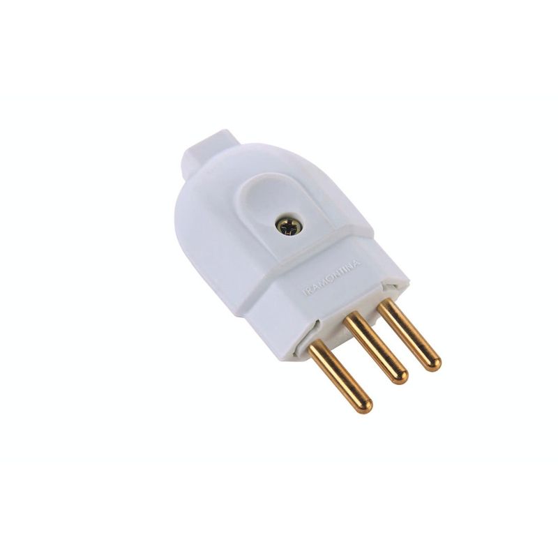 26828 - Plugue Macho 2P+T 20A 250V Branco - TRAMONTINA