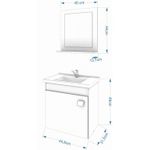 28301 - Gabinete para Banheiro com Espelho Iris 44cm Branco - MGM MÓVEIS