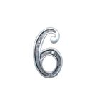 22808 - Número Residencial "6" Prata Colonial 12cm com Parafusos - METALMIG