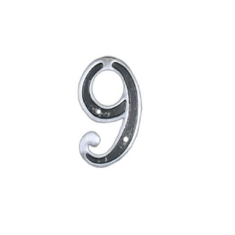 22811 - Número Residencial "9" Prata Colonial 12cm com Parafusos - METALMIG