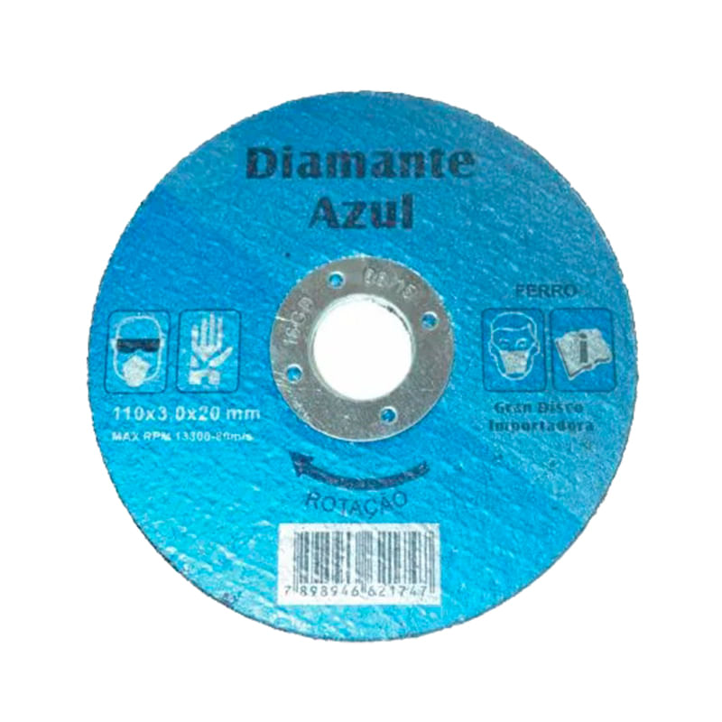 21862 - Disco de Corte para Ferro 110x20x3mm - DIAMANTE AZUL