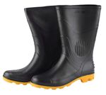 19391 - Bota PVC Cano Longo Nº39 Preta com Amarelo