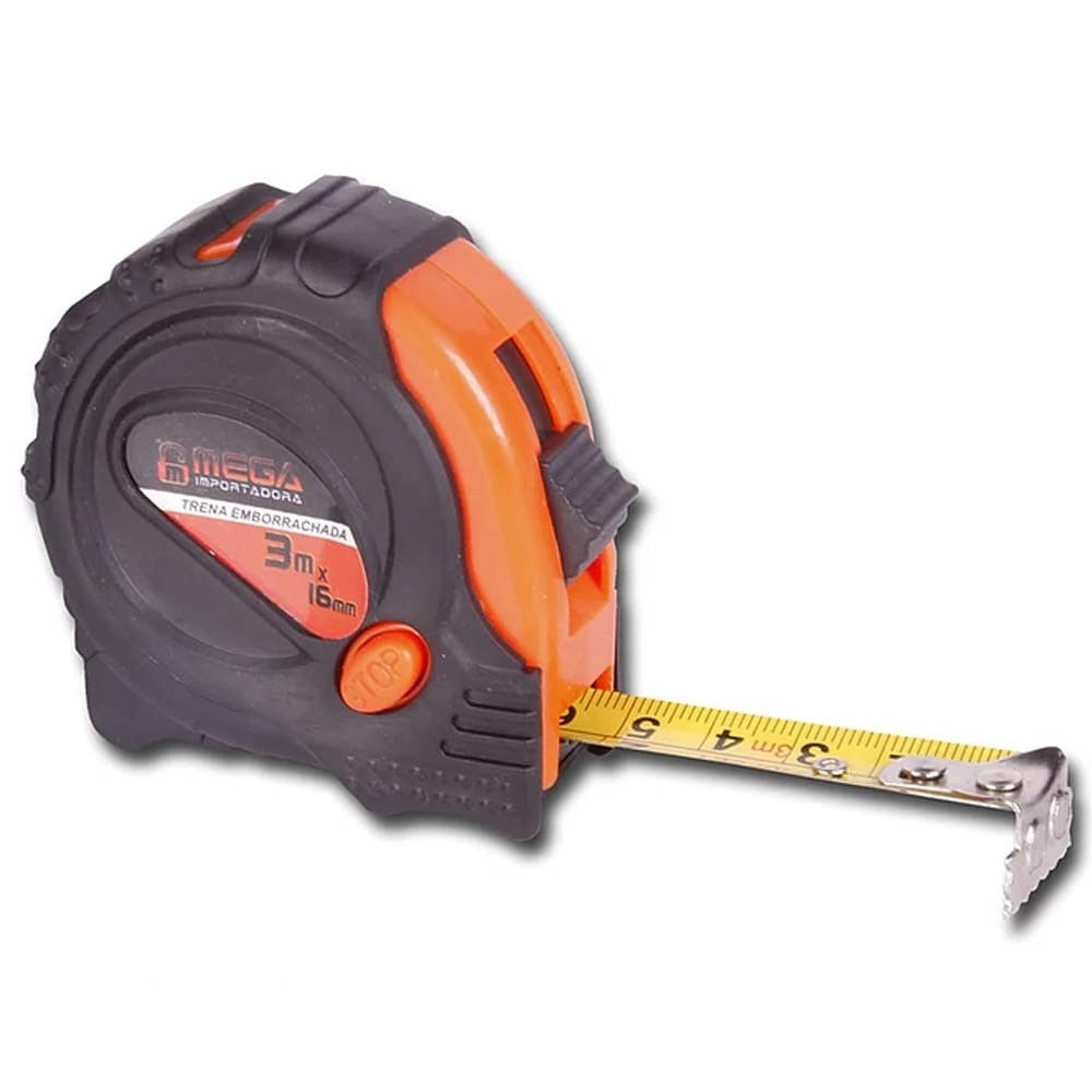 Trena Emborrachada de 3m x 16mm com Imã e Freio - MEGA