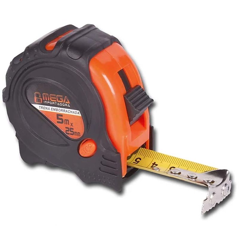 25777 - Trena Emborrachada de 5m x 25mm com Imã e Freio - MEGA