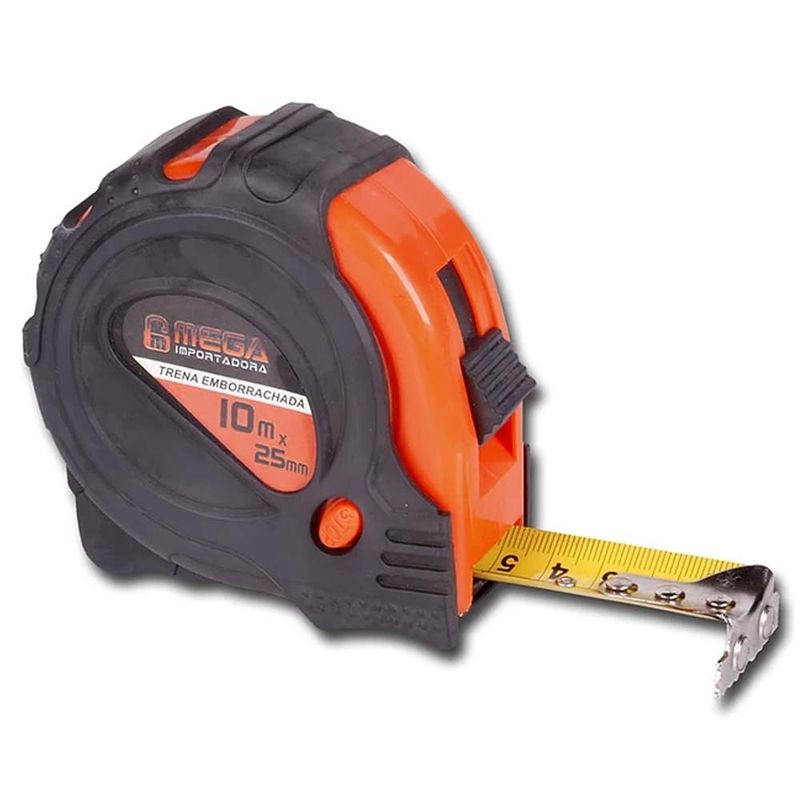 25779 - Trena Emborrachada de 10m x 25mm com Imã e Freio - MEGA