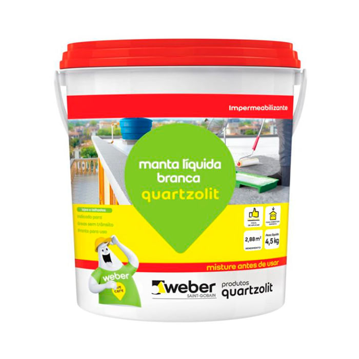 ImpermeabilizanteMantaLiquidaBranca45KgQUARTZOLIT