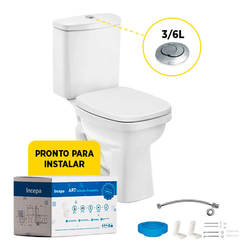 KitBaciacomCaixaAcoplada36LeAssentoAcessoriosparaInstalacaoArtBrancoINCEPA