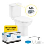 KitBaciacomCaixaAcoplada36LeAssentoAcessoriosparaInstalacaoDebbaSquareBrancoROCA
