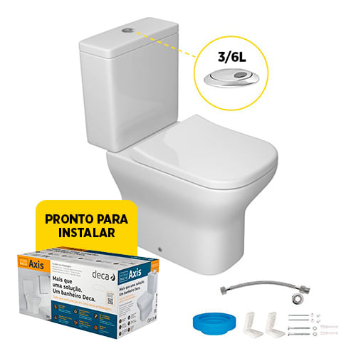 KitBaciacomCaixaAcoplada36LeAssentoAcessoriosparaInstalacaoAxisBrancoDECA