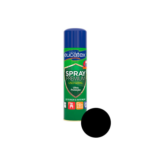 TintaSprayAltaTemperaturaPretoFosco400mlEUCATEX