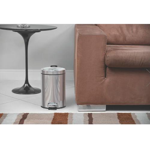 Lixeira em Aço Inox com Pedal 5 Litros - 94538105 - TRAMONTINA