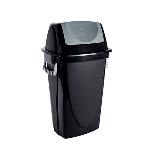 LixeiradePlastico58LcomTampaBasculanteEcoblackPLASUTIL