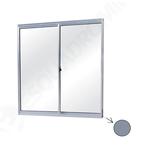 JaneladeCorrerAluminioVidroLiso2Folhas100x120cmESQUADROMIL