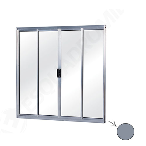 JaneladeCorrerAluminioVidroLiso4Folhas100x150cmESQUADROMIL