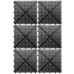 TapeteAcquaKapPisoModular30x30cmPretoKitcom6PecasKAPAZI
