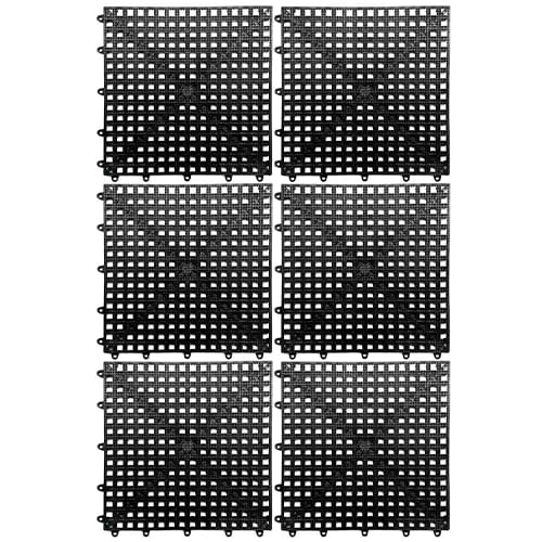 TapeteAcquaKapPisoModular30x30cmPretoKitcom6PecasKAPAZI