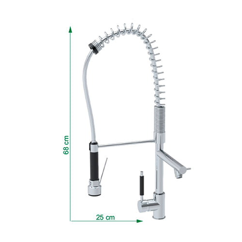 MisturadorMonocomandodeMesaGourmetparaCozinha2088CromadoMETALPLAS