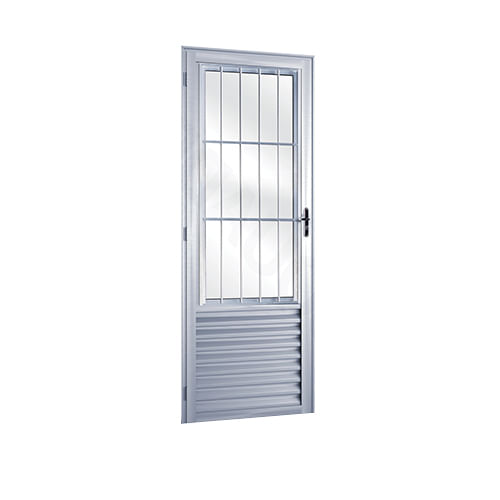 PortadeAluminiocomPostigoLadoEsquerdocomVidroCanelado210x80cmESQUADROMIL