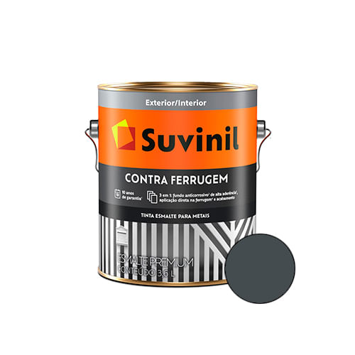 TintaEsmalteBrilhanteContraFerrugem36LitrosCinzaEscuroSUVINIL