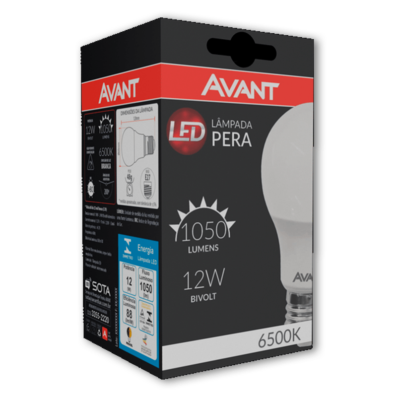 LampadaLEDBrancade12W6500KA60BivoltAVANT