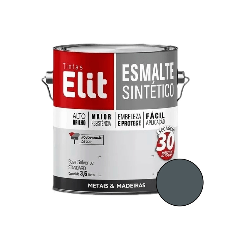 EsmalteSinteticoBrilhanteCinzaEscuro36LitrosELIT