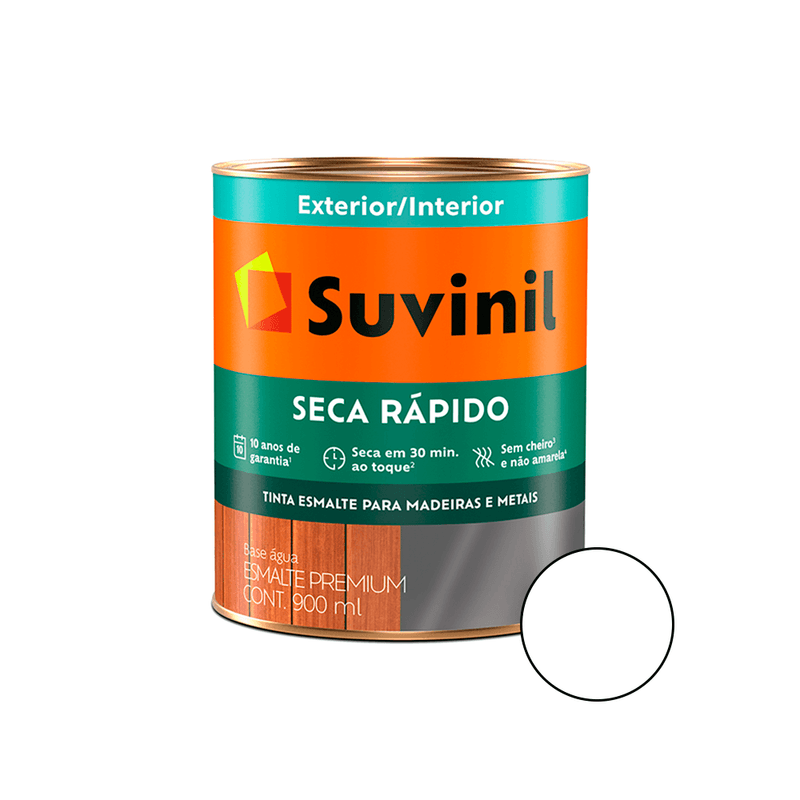 TintaEsmalteBasedeAguaSecaRapidoBrancoAcetinado900mlSUVINIL