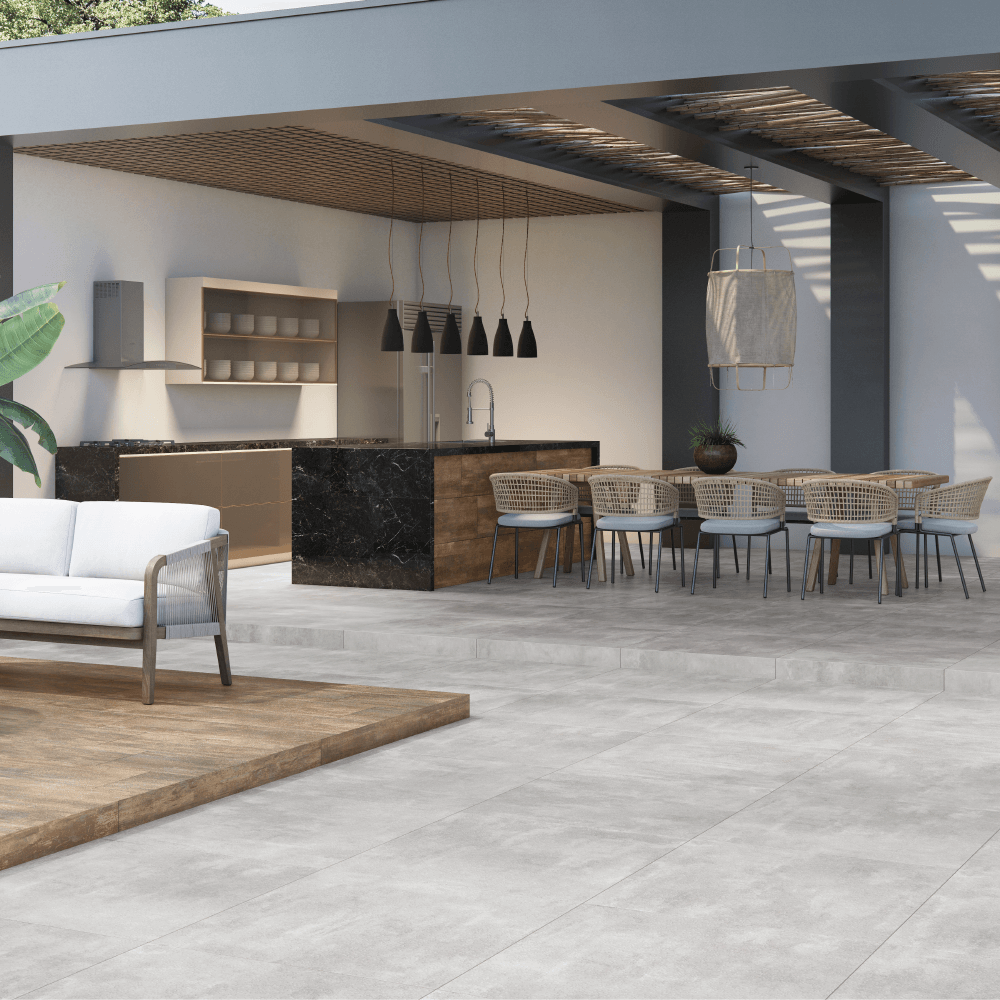 Porcelanato Cimento Retificado Acetinado Soft Concret Tipo A 83x83cm - FP63431RZA - Embramaco