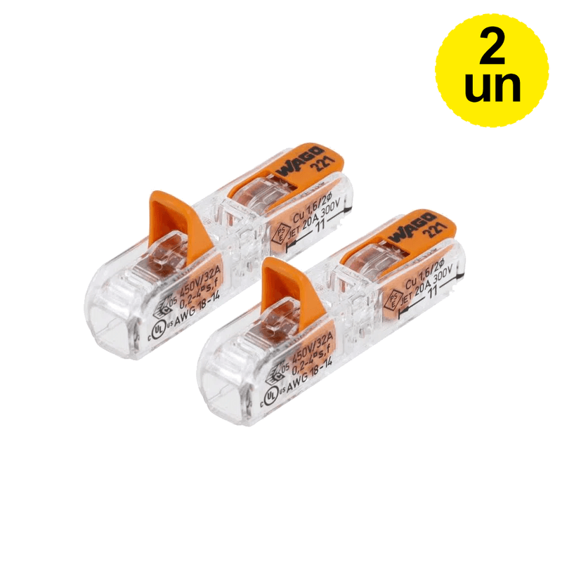 ConectorEmenda2P4mmRetoFlowpack2UnidadesWAGO