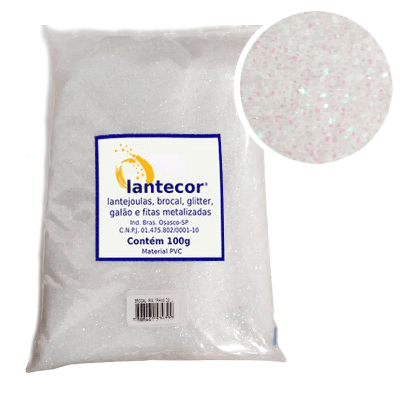 BrocalGlitterIrisadoBranco100gLANTECOR