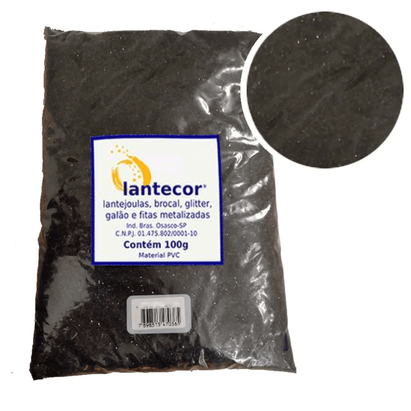 BrocalGlitterPreto100gLANTECOR