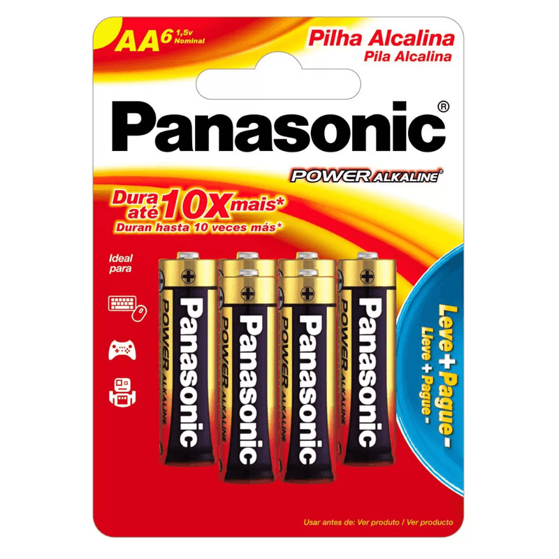 PilhaAlcalinaPequenaAAPower6UnidadesPANASONIC