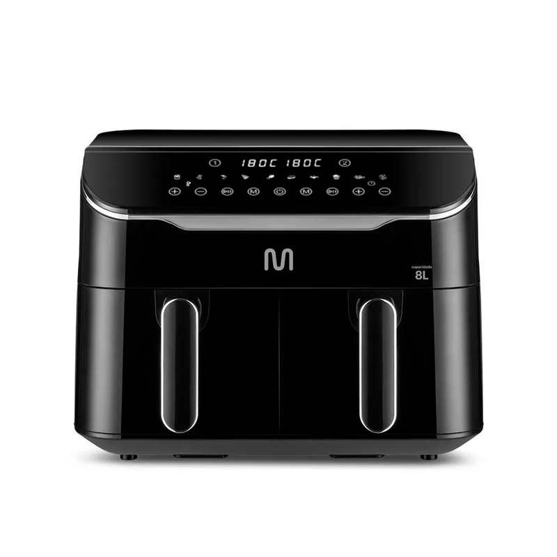 FritadeiraEletricaAirFryer8Litroscom2Gavetas127V1800WPretaGO219MULTILASER