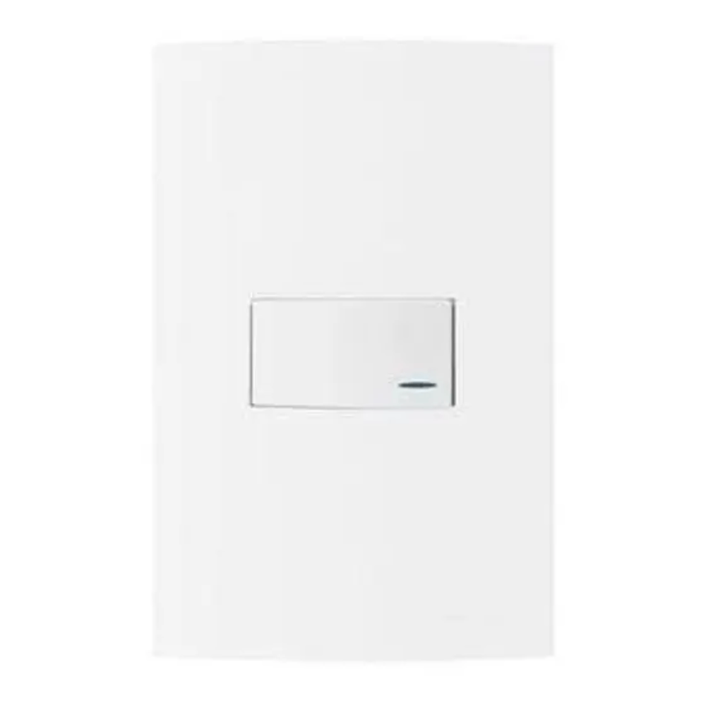Conjunto 1 Interruptor Simples Com Luz  4x2 Branco 10A 250V Sleek - MARGIRIUS